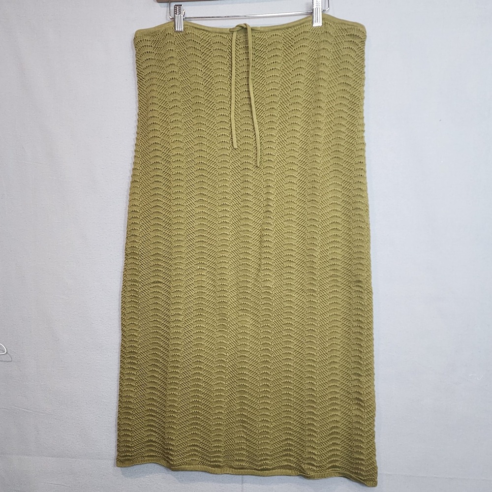 The Drop Makayla Pointelle Knit Midi Skirt Olive Oil Green Womens XXL NEW